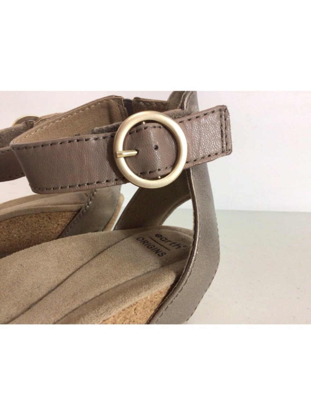 Earth Origins Cadence Carolina Leather Wedge Heels Sandals Womens 6 - Picture 4 of 7